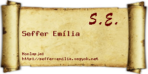 Seffer Emília névjegykártya
